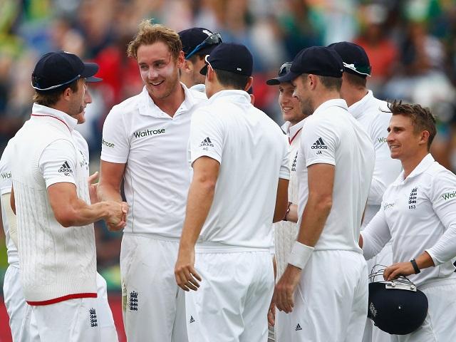 Team spirit . . . Stuart Broad shares the celebrations of another wicket